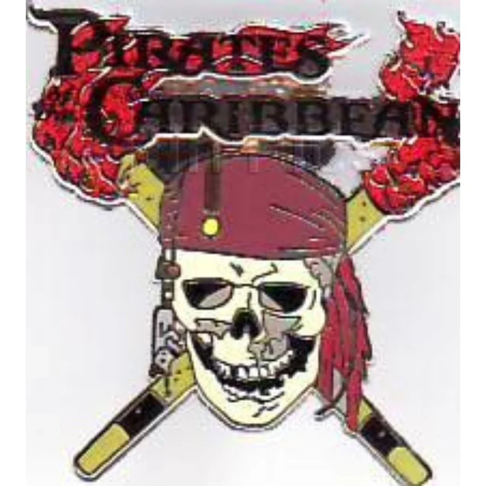 Disney Pirates of the Caribbean Skull with Red‎ Head Band Pin 48890
